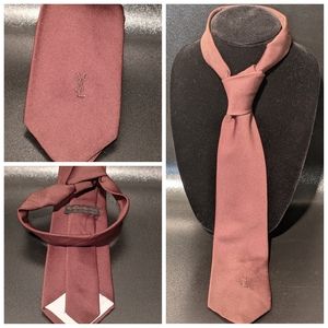 RICH VINTAGE CHOCOLATE BROWN "YSL" NECKTIE